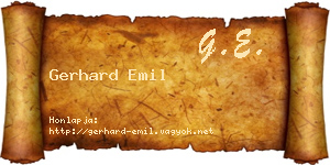 Gerhard Emil névjegykártya